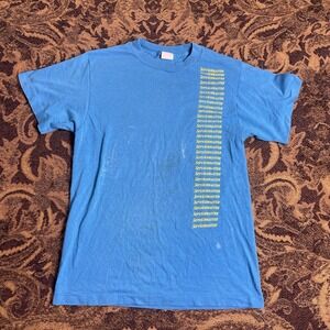 Vtg 80s Anvil Servicemaster Small Fitting Blue Shirt Mens Size M Baby Tee
